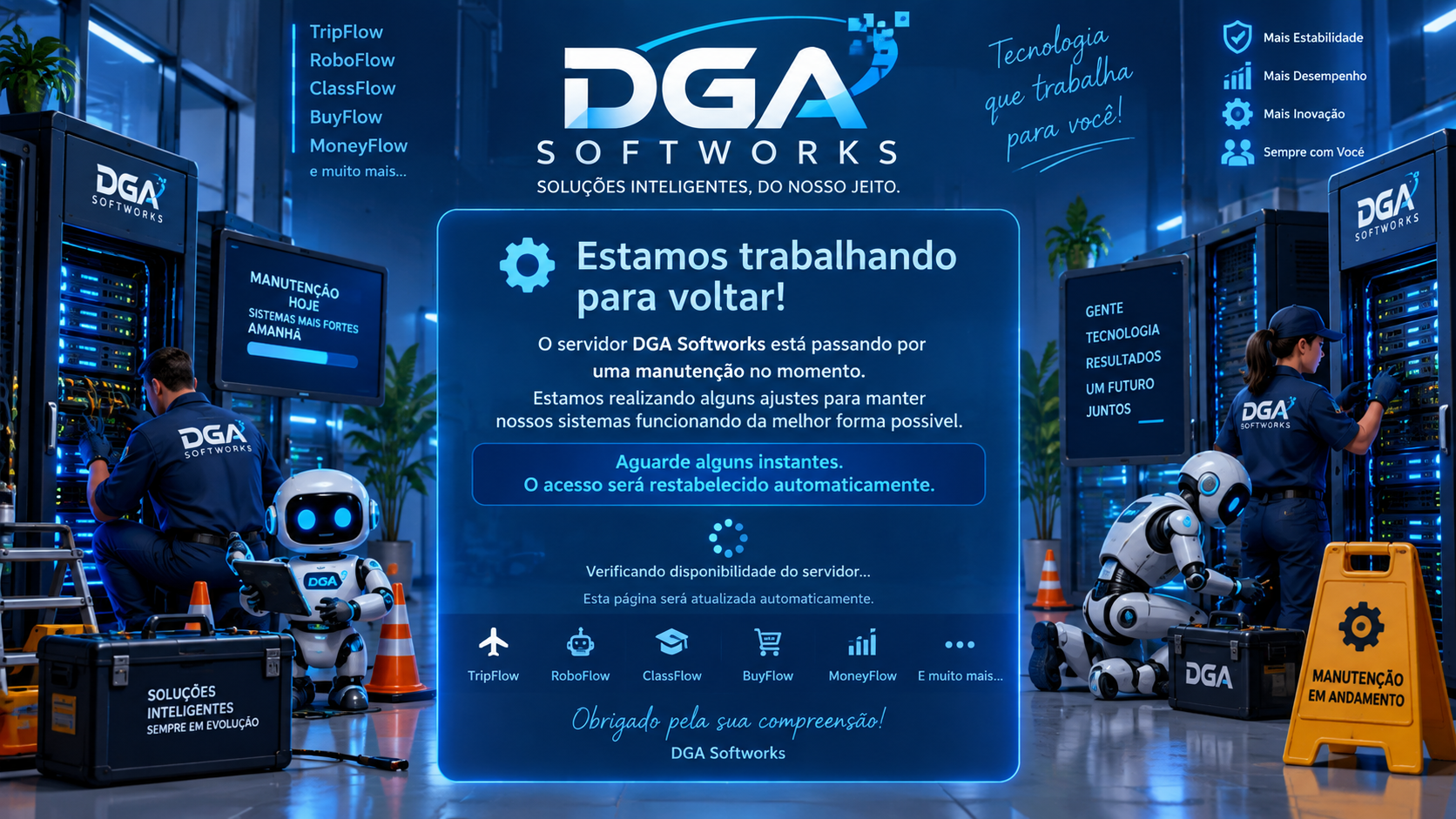 DGA Softworks - servidor em manutenção